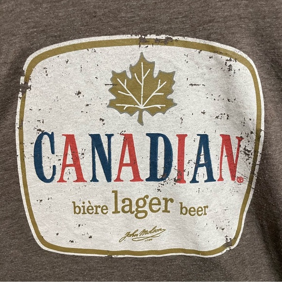 Molson Canadian Beer Graphic T-Shirt Gray Men’s Large - Picture 4 of 7